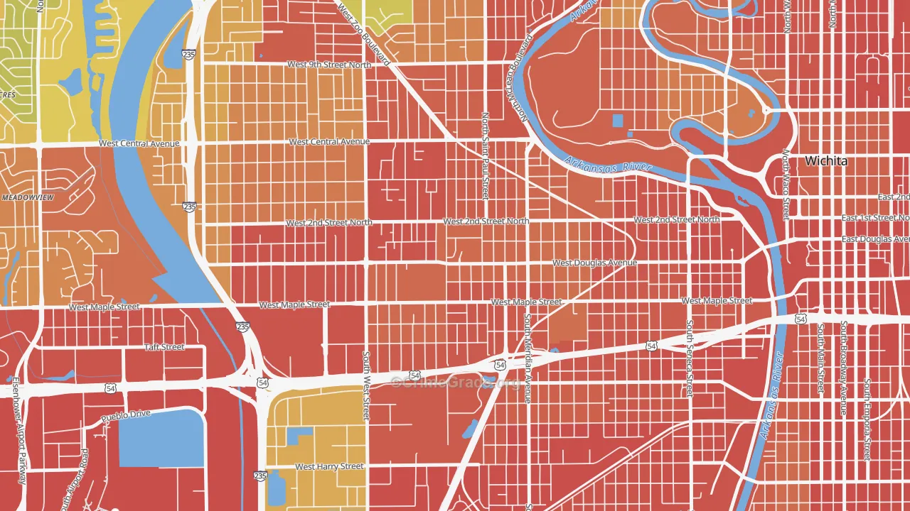 Sunflower, Wichita, KS Map of Vandalism Rates