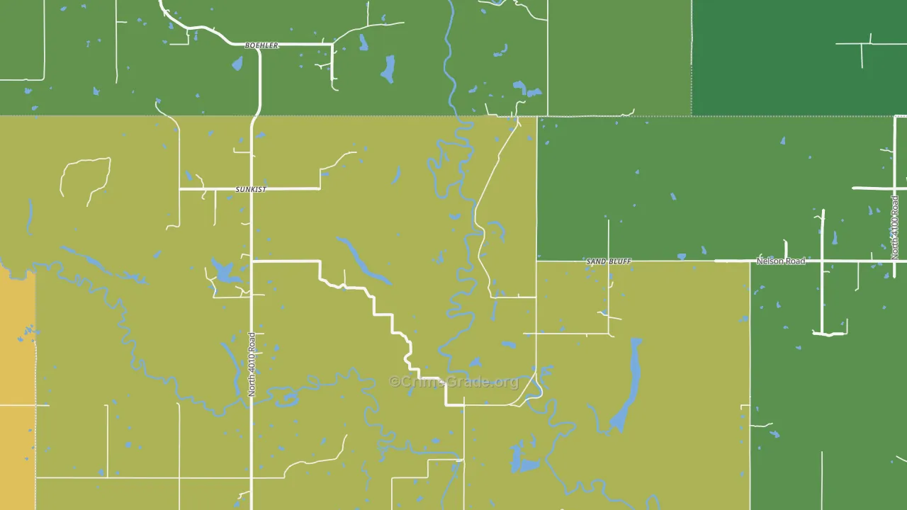 Sunkist, OK Map of Vandalism Rates