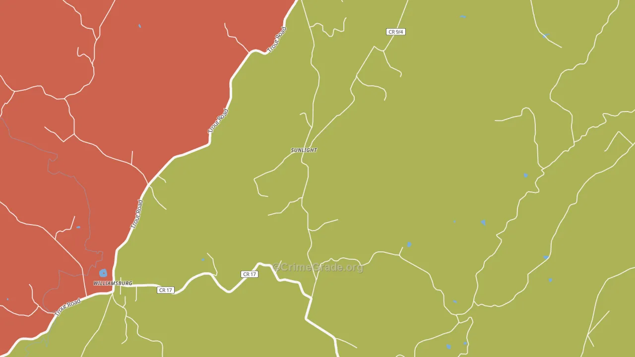 Sunlight, WV Map of Vandalism Rates