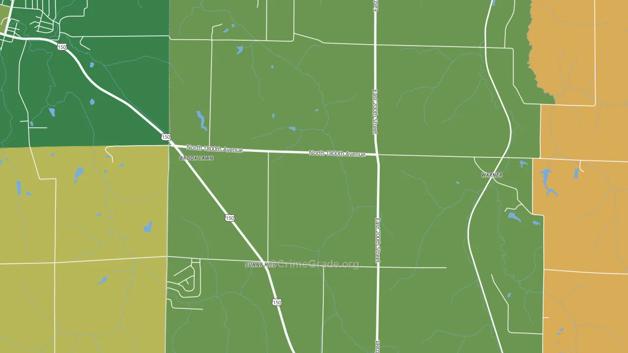 Sunny Hill, IL Map of Vandalism Rates