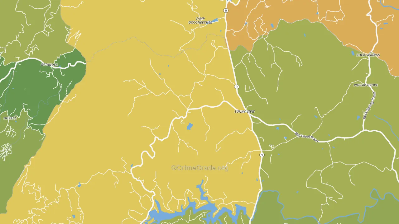 Sunny View, NC Map of Vandalism Rates