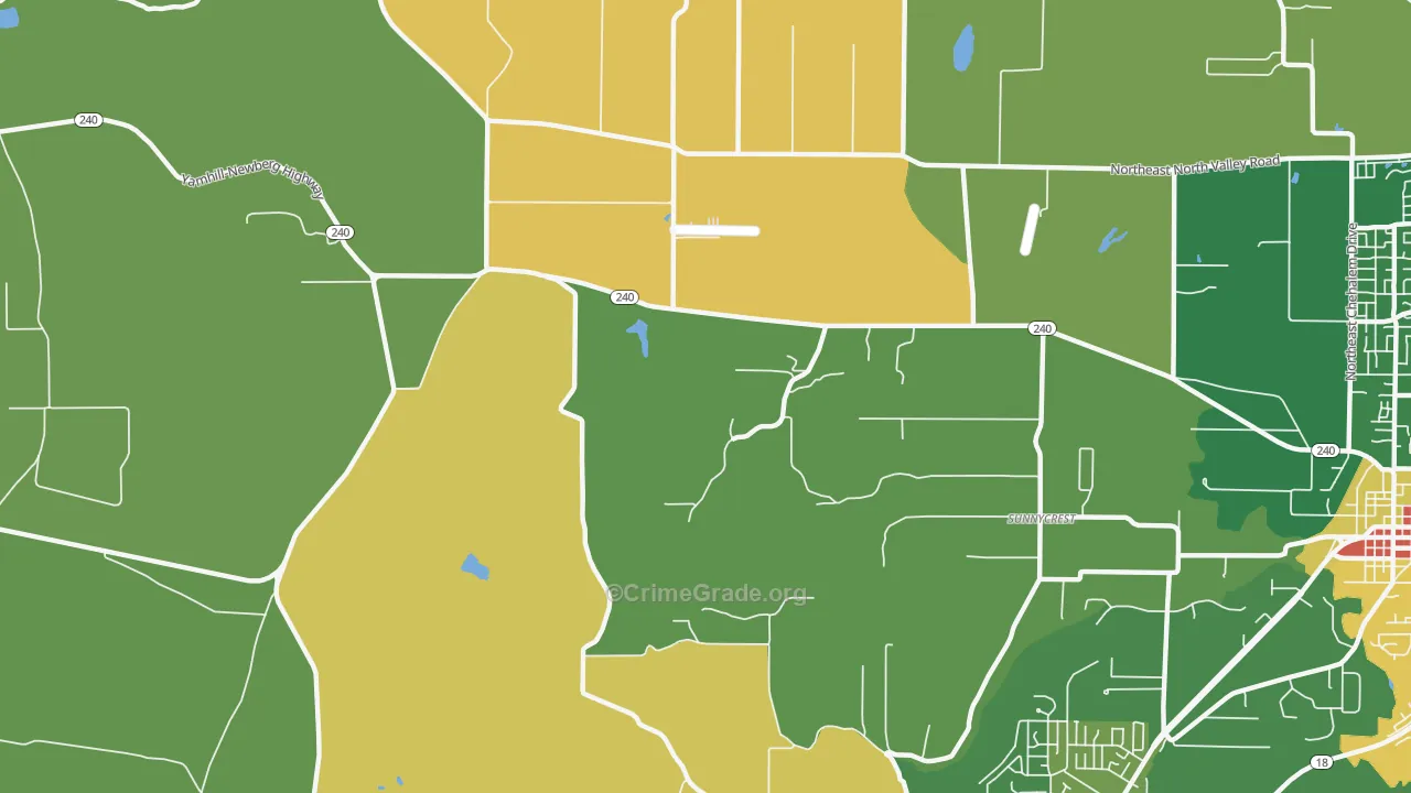 Sunnycrest, OR Map of Vandalism Rates
