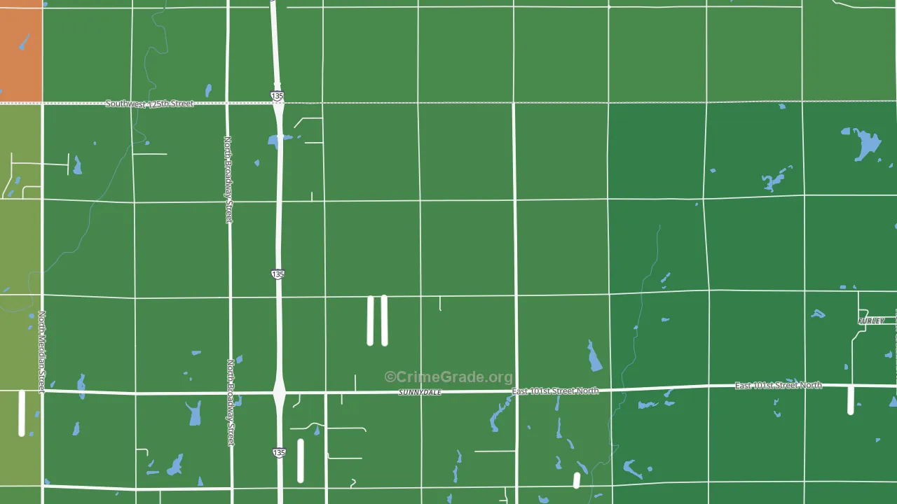 Sunnydale, KS Map of Vandalism Rates