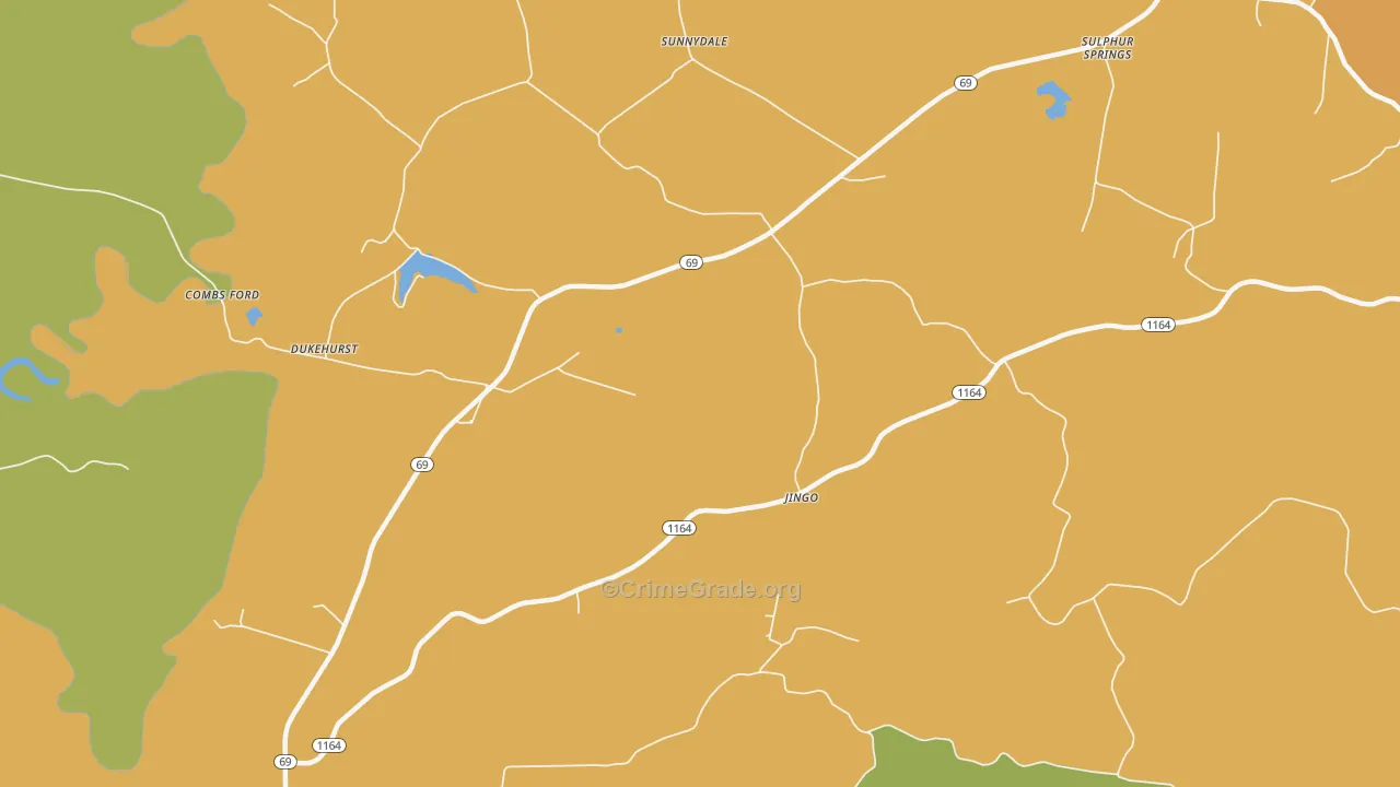 Sunnydale, KY Map of Vandalism Rates