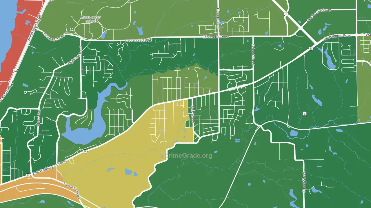 Sunnyland, Washington, IL Map of Vandalism Rates