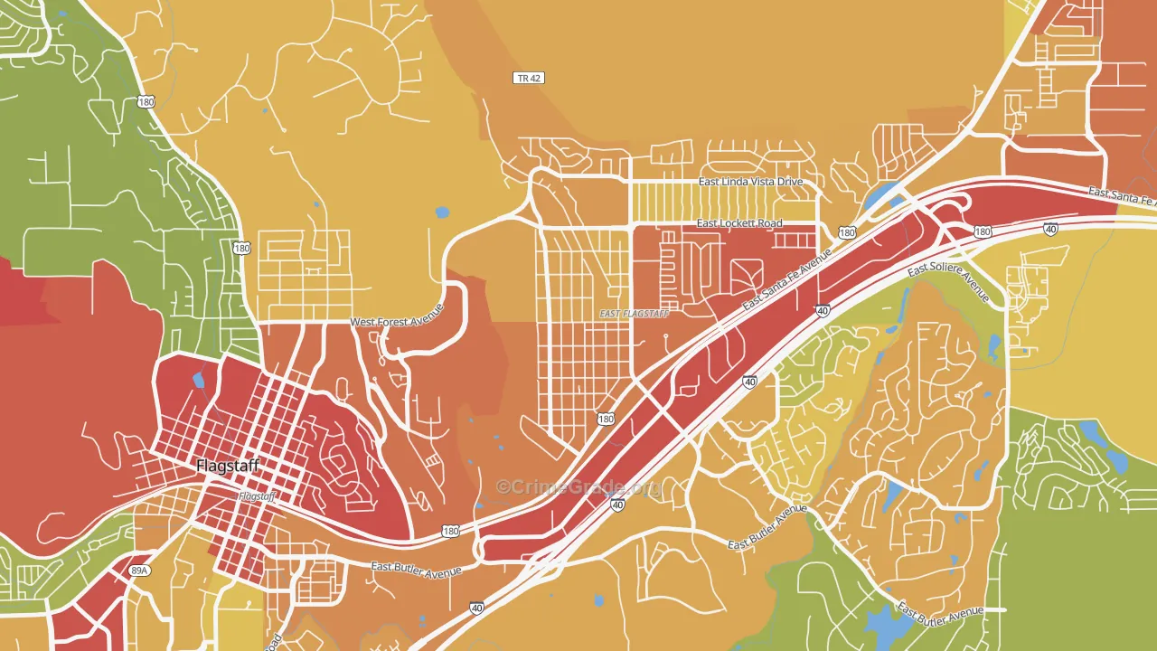 Sunnyside-Flagstaff, Flagstaff, AZ Map of Vandalism Rates