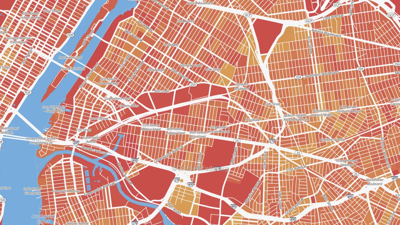 Sunnyside, Queens, NY Map of Vandalism Rates
