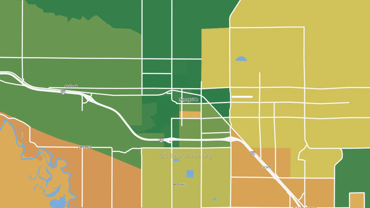 Sunnyside, WA Map of Vandalism Rates