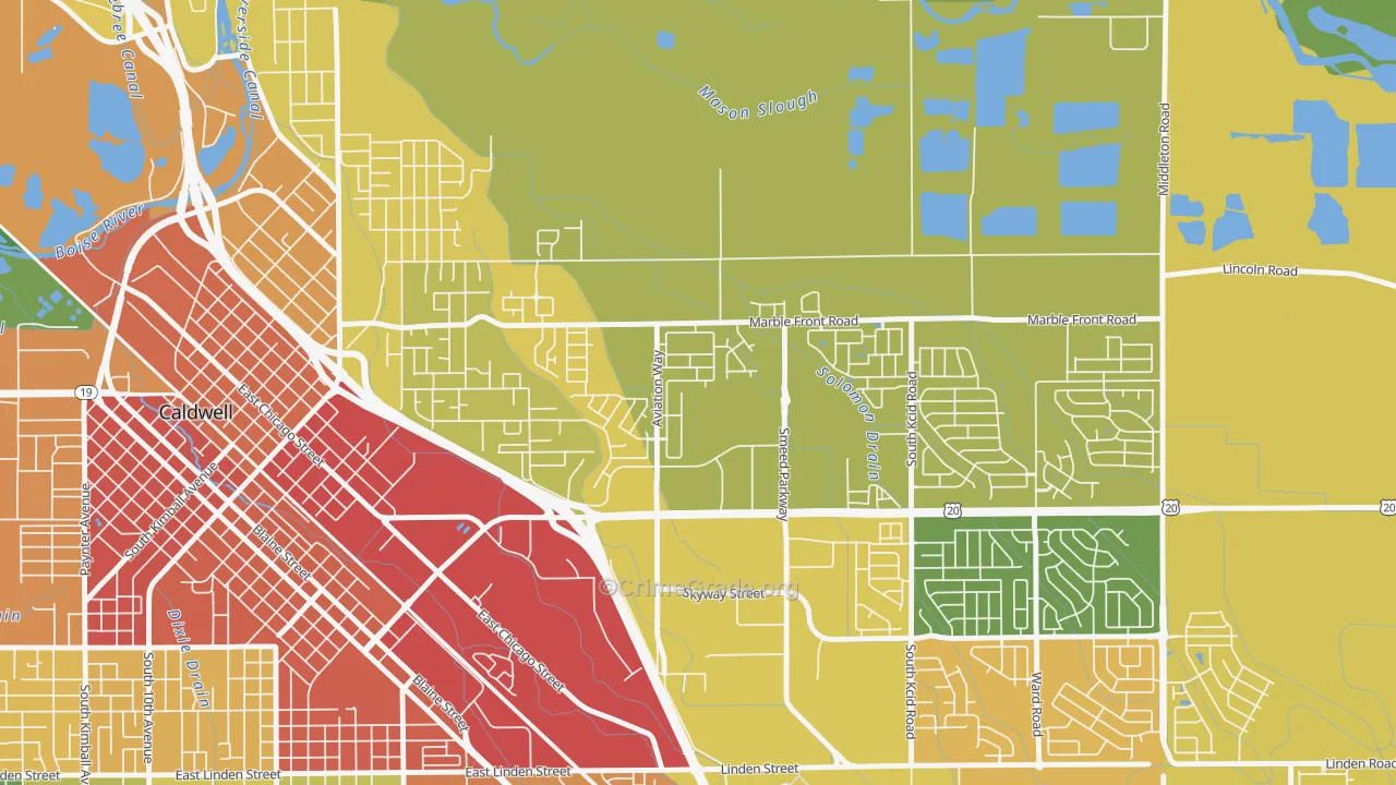Sunnyslope, ID Map of Vandalism Rates