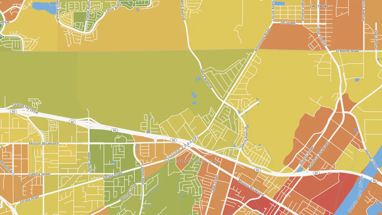 Sunnyslope, Riverside, CA Map of Vandalism Rates