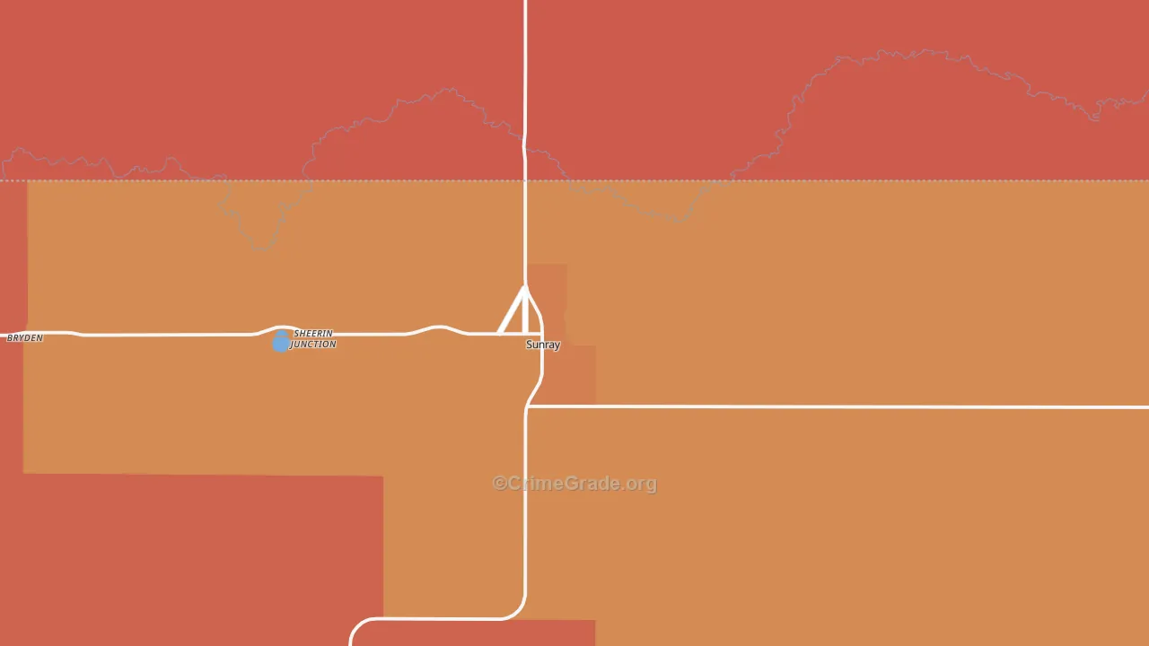 Sunray, TX Map of Vandalism Rates