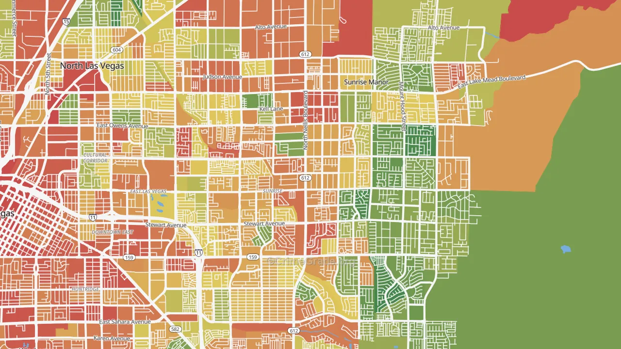 Sunrise Manor, NV Map of Vandalism Rates
