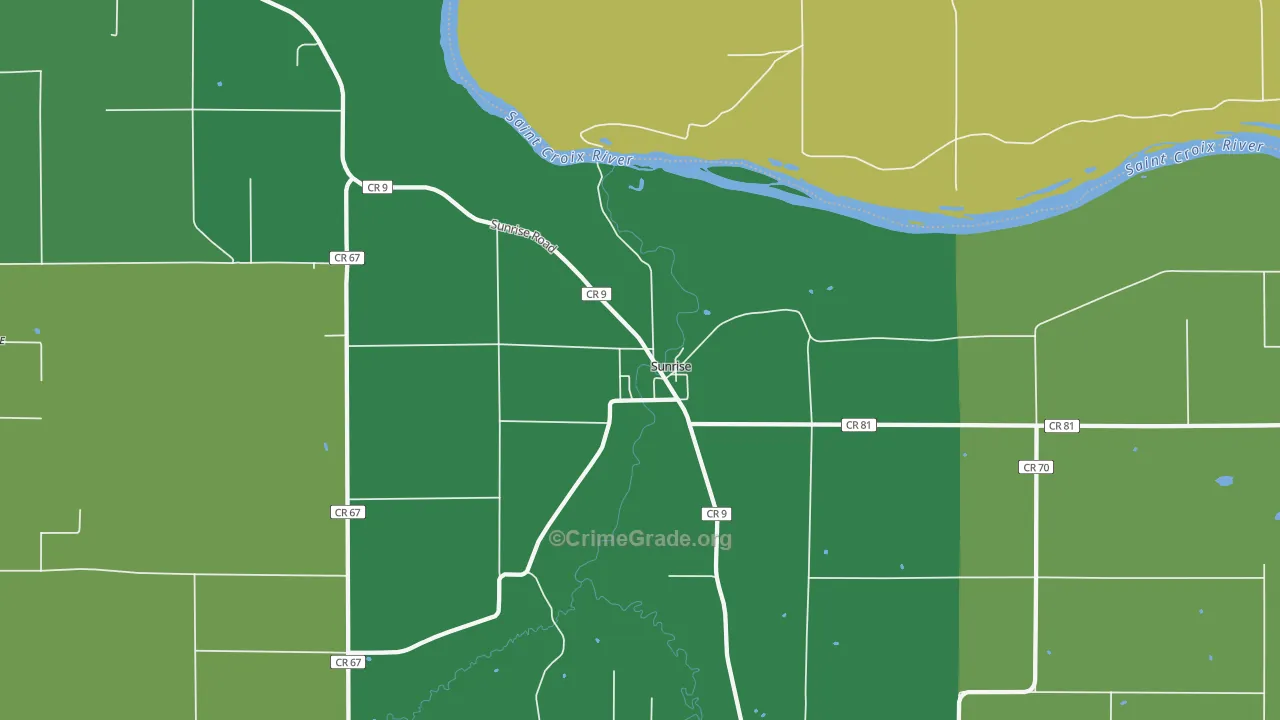 Sunrise, MN Map of Vandalism Rates