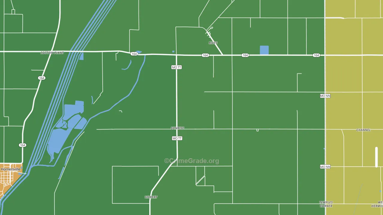 Sunrise, MO Map of Vandalism Rates