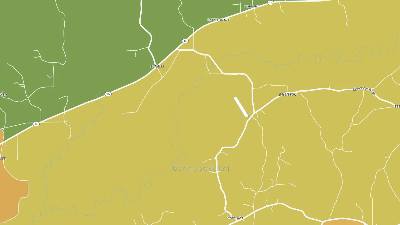 Sunrise, MS Map of Vandalism Rates