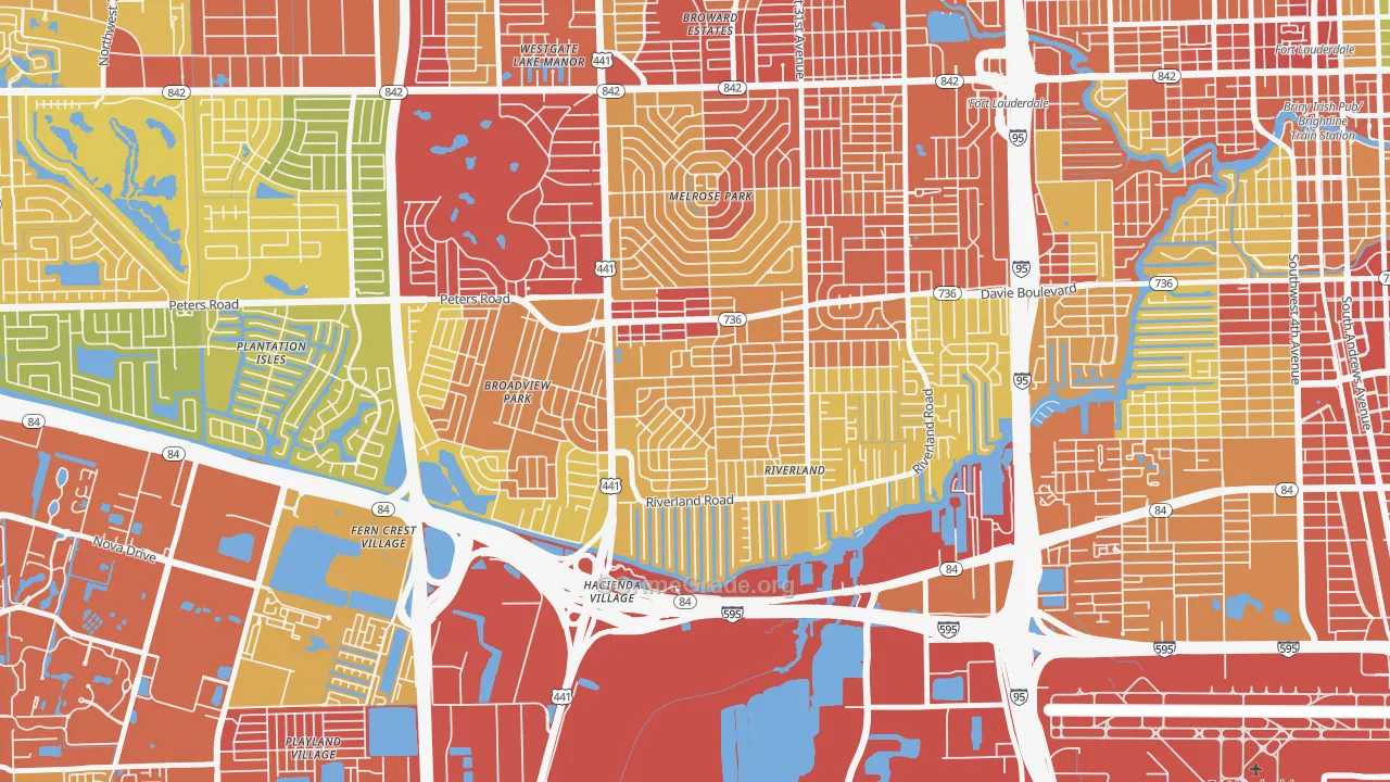 Sunset, Fort Lauderdale, FL Map of Vandalism Rates