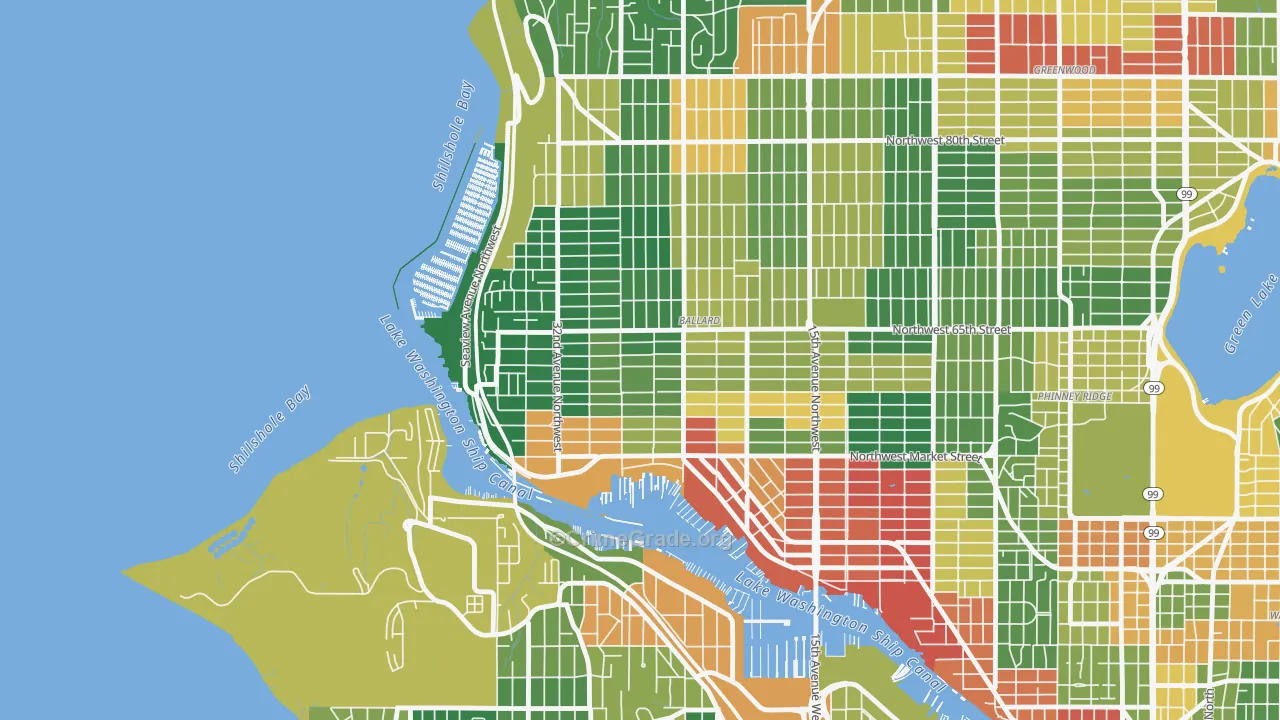 Sunset Hill, Seattle, WA Map of Vandalism Rates