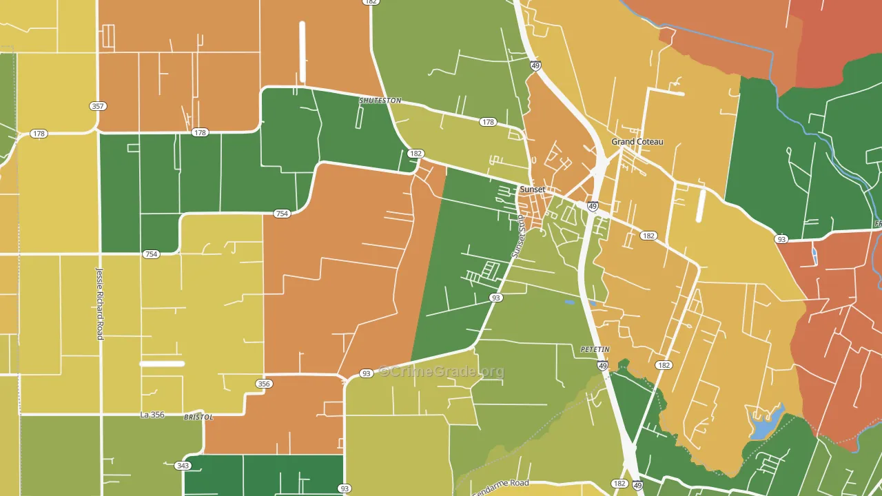 Sunset, LA Map of Vandalism Rates