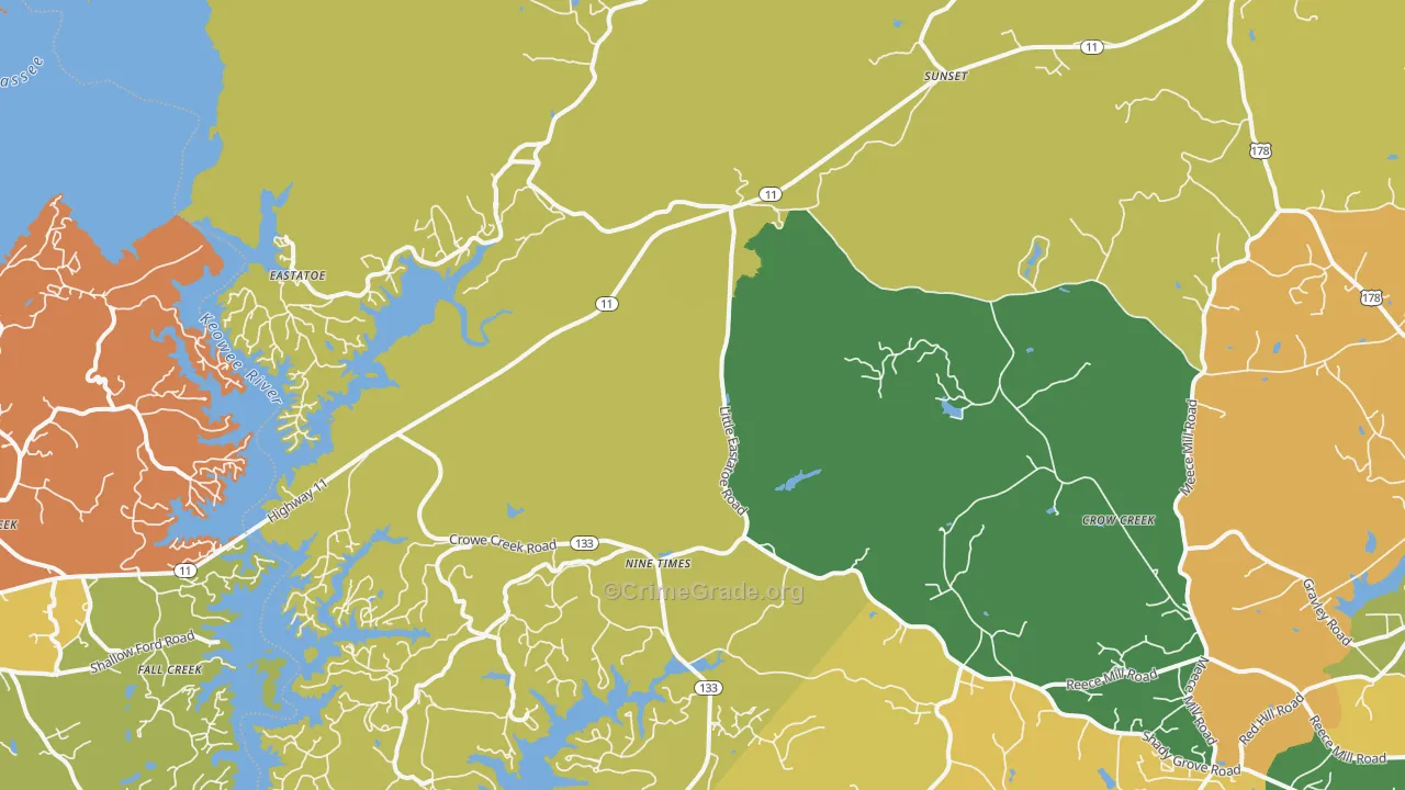 Sunset, SC Map of Vandalism Rates