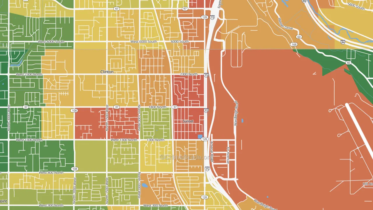 Sunset, UT Map of Vandalism Rates