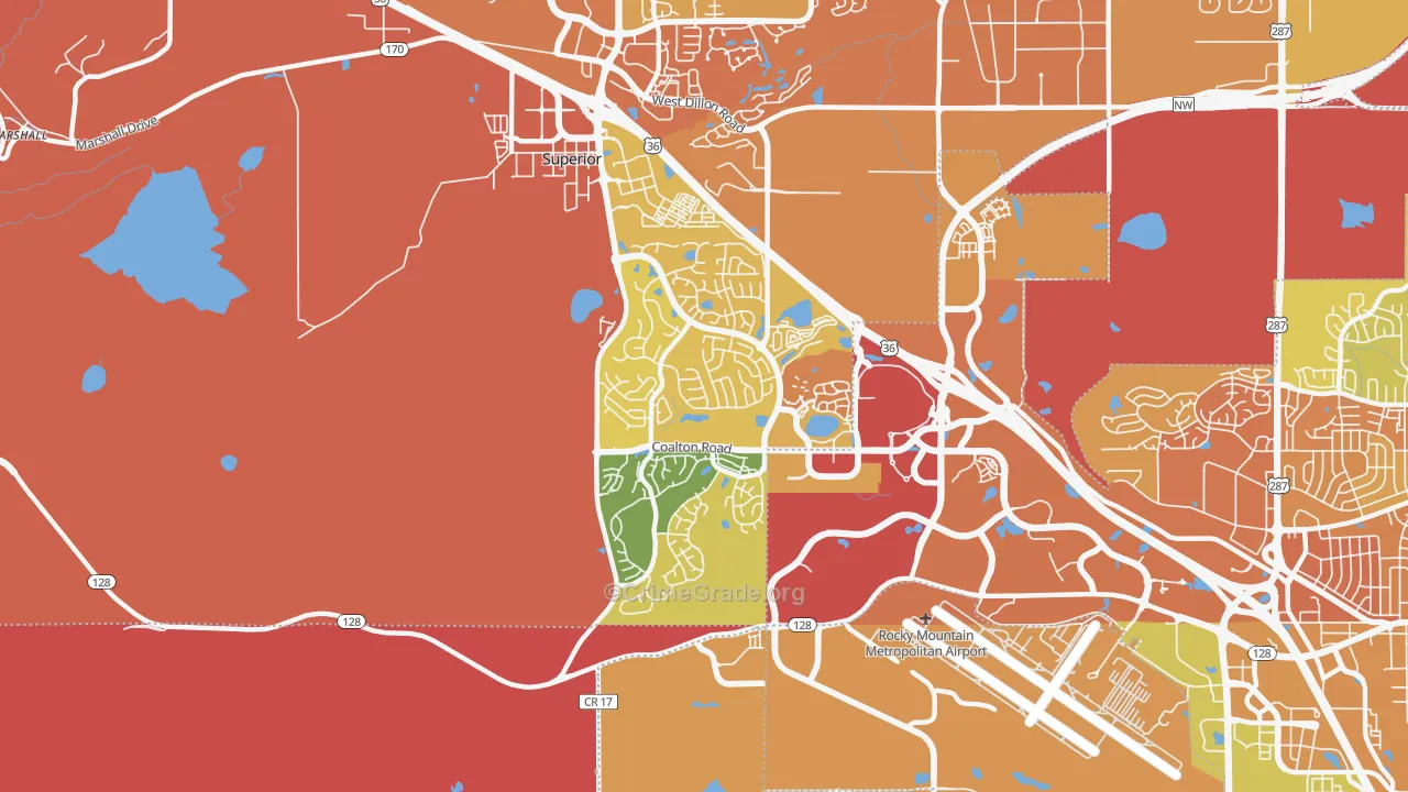 Superior, CO Map of Vandalism Rates