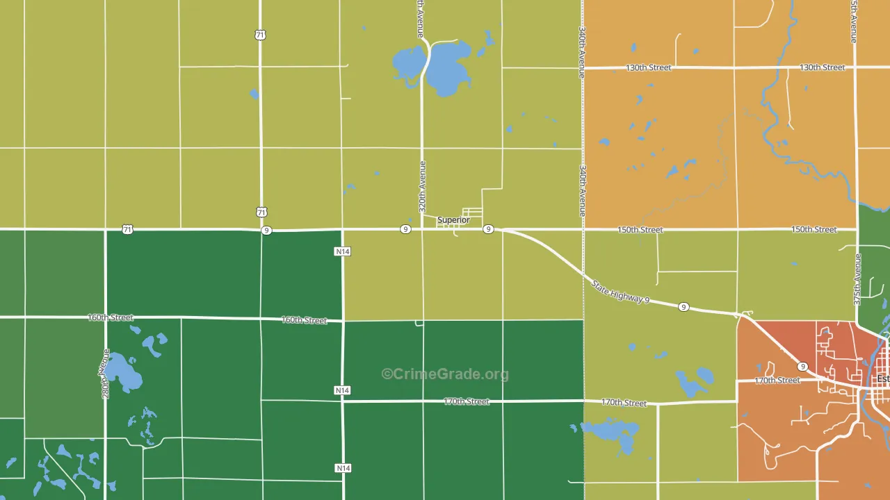 Superior, IA Map of Vandalism Rates