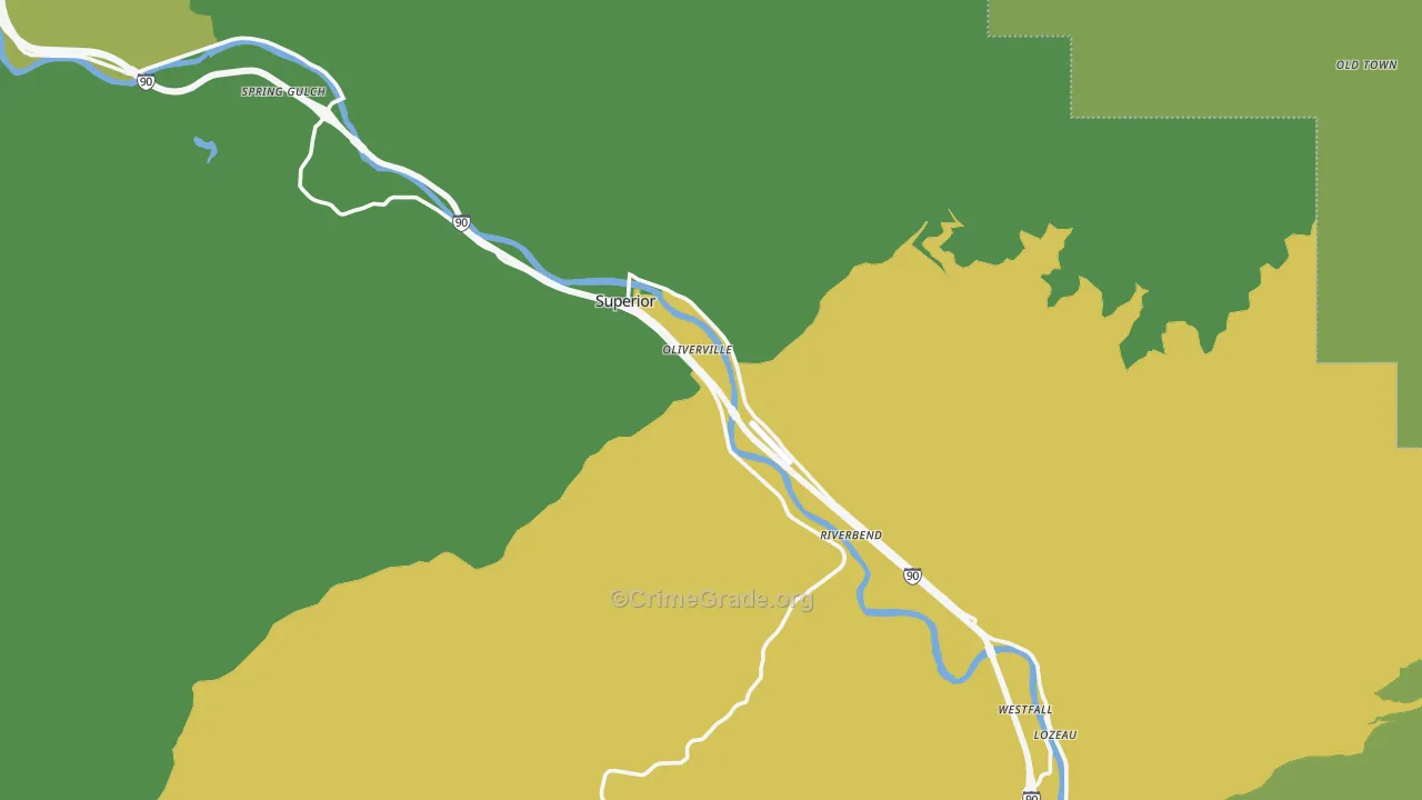 Superior, MT Map of Vandalism Rates