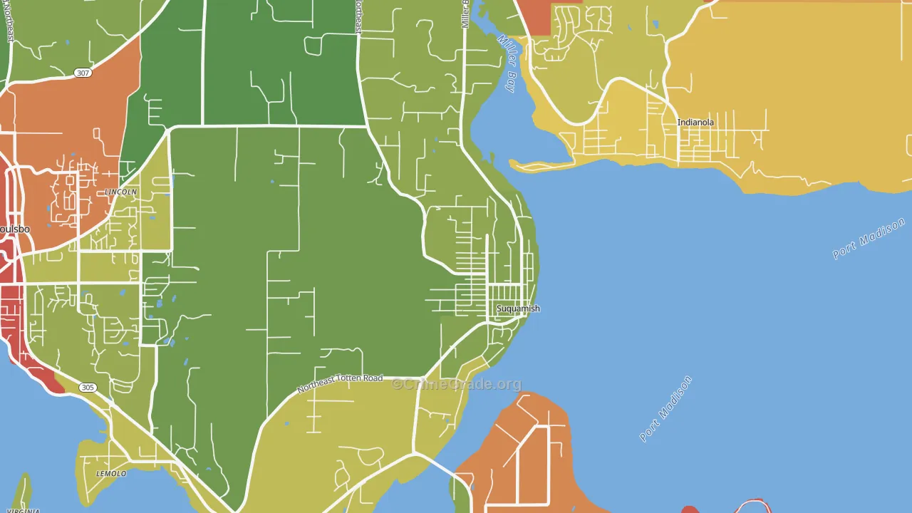 Suquamish, WA Map of Vandalism Rates