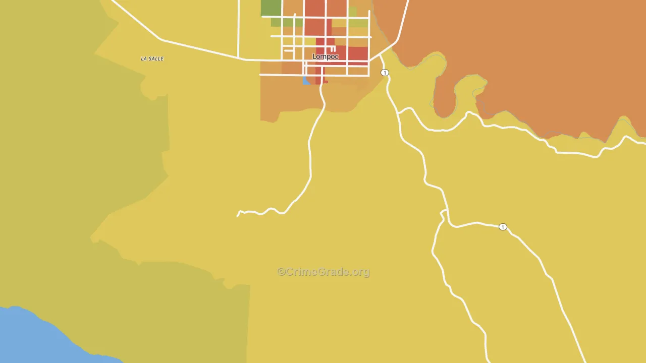 Surf, CA Map of Vandalism Rates