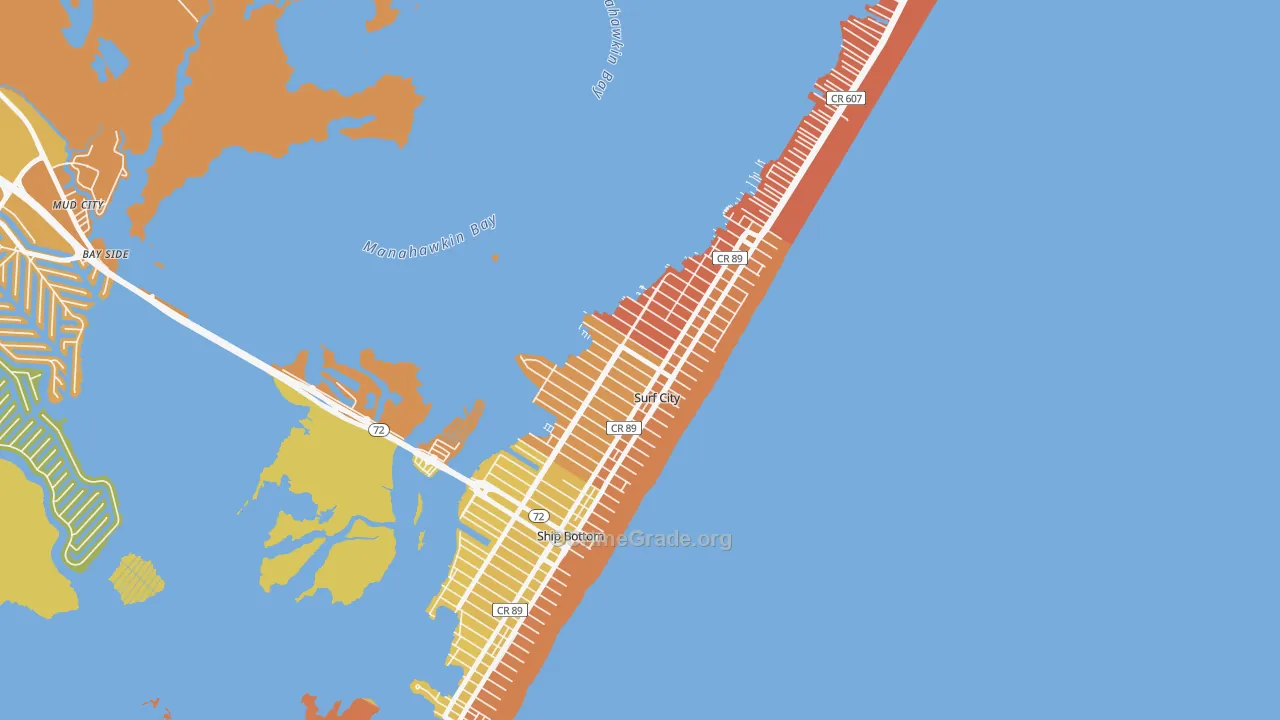 Surf City, NJ Map of Vandalism Rates