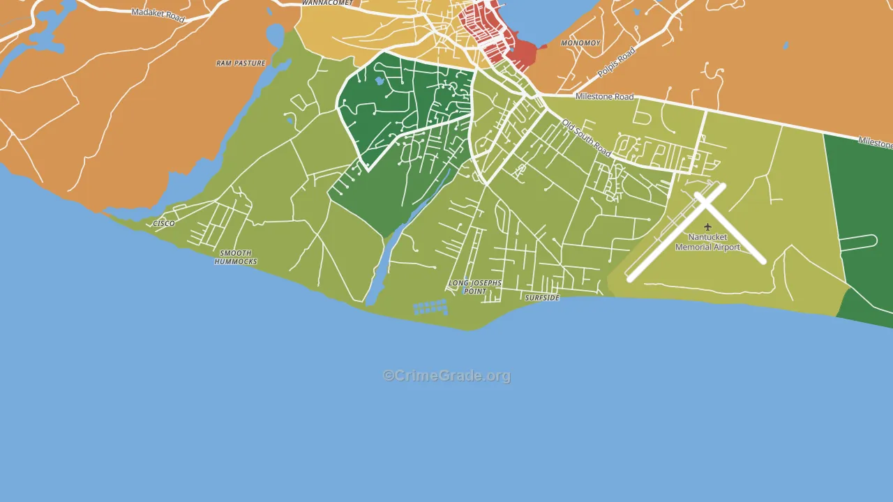Surfside, MA Map of Vandalism Rates