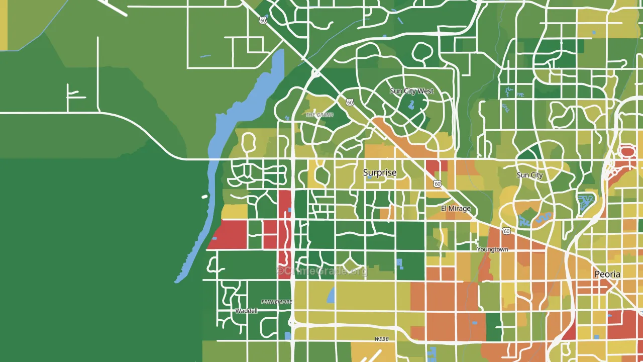 Surprise, AZ Map of Vandalism Rates