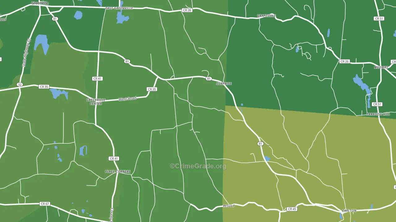 Surprise, NY Map of Vandalism Rates