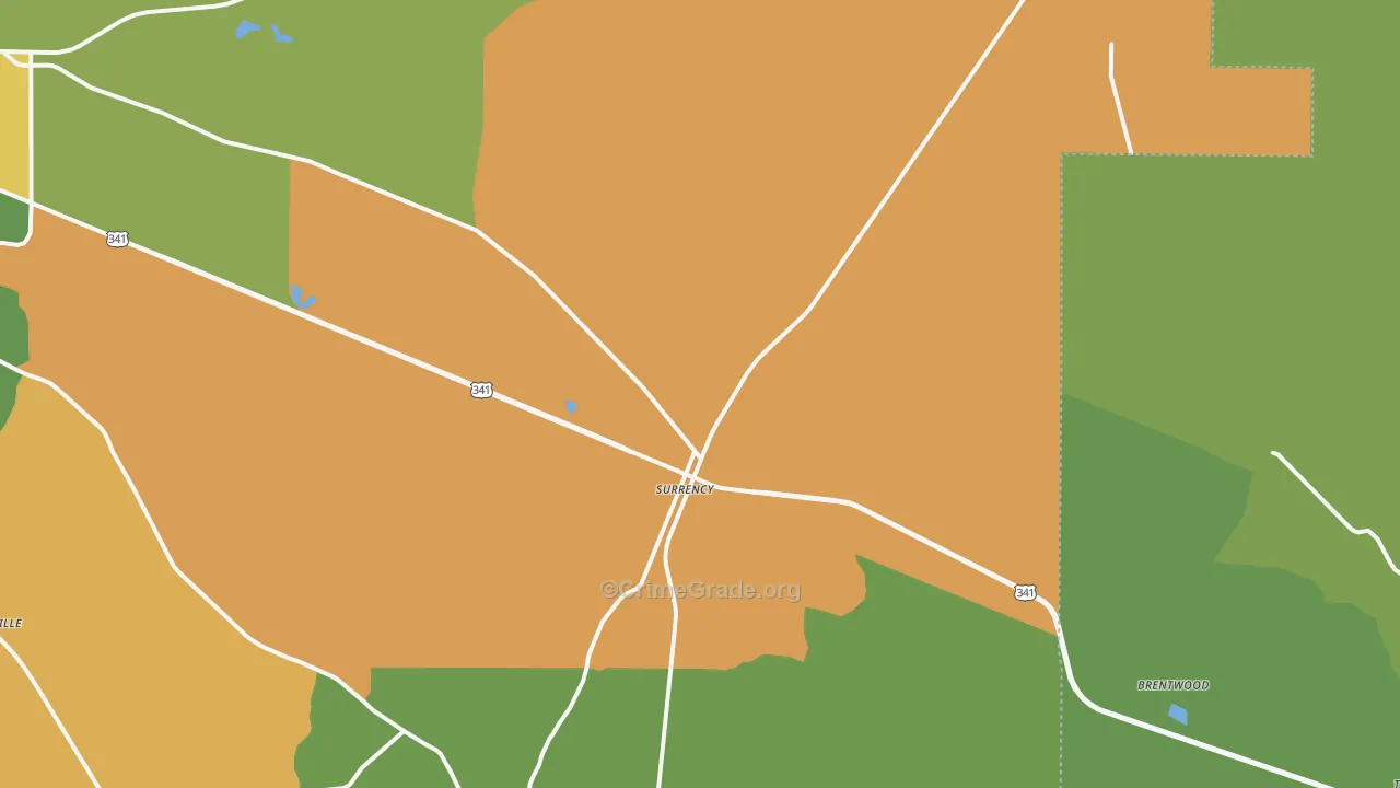 Surrency, GA Map of Vandalism Rates