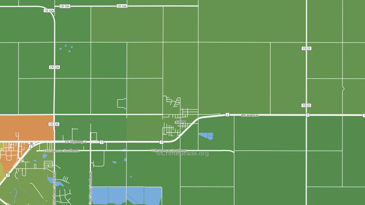 Surrey, ND Map of Vandalism Rates
