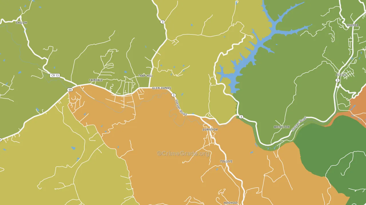 Surveyor, WV Map of Vandalism Rates