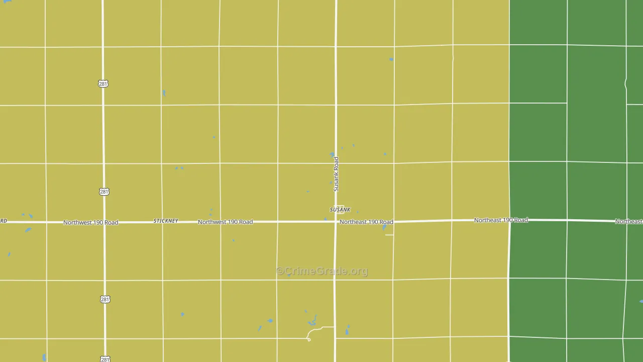 Susank, KS Map of Vandalism Rates