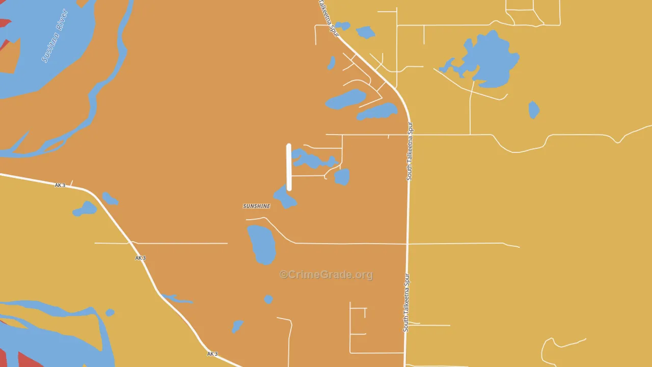 Susitna North, AK Map of Vandalism Rates