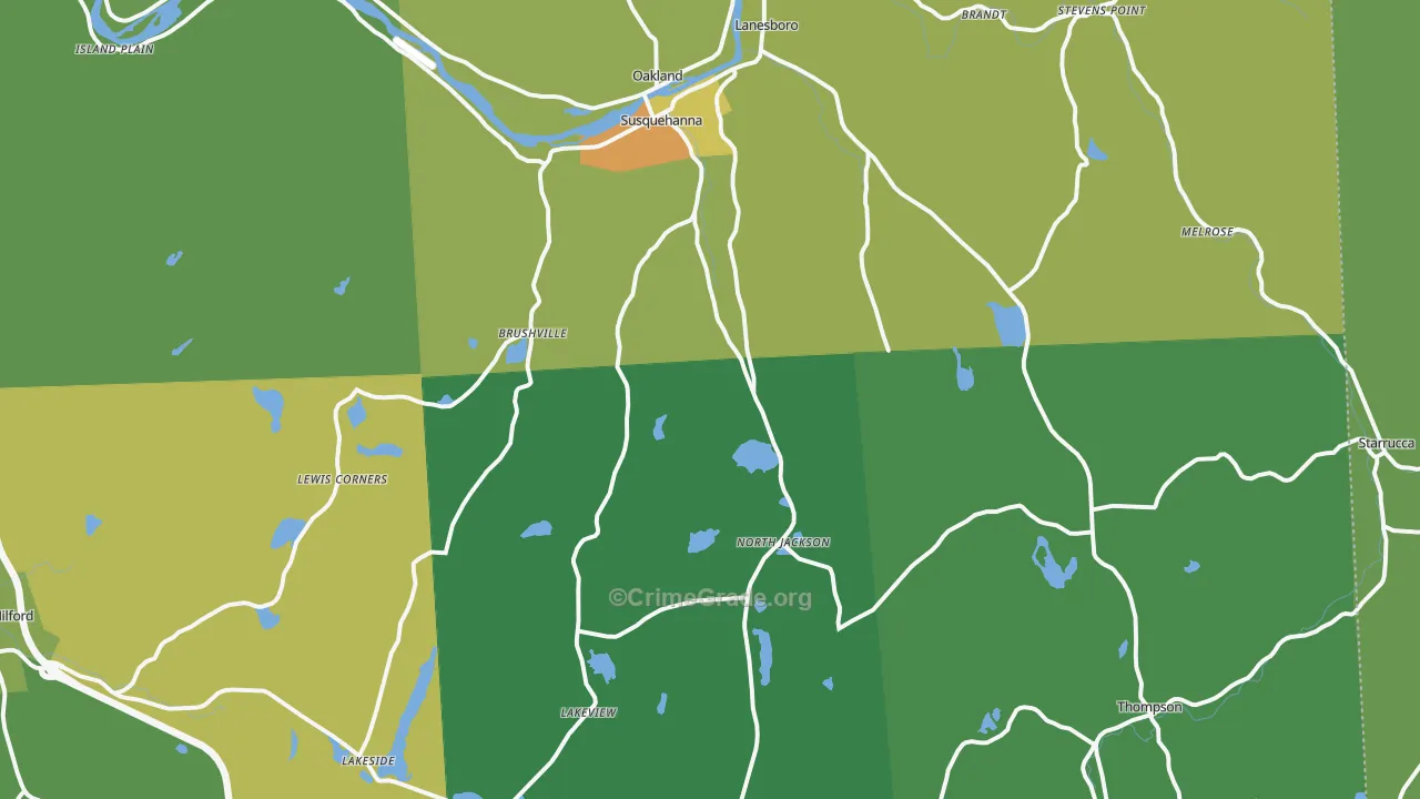 Susquehanna, PA Map of Vandalism Rates