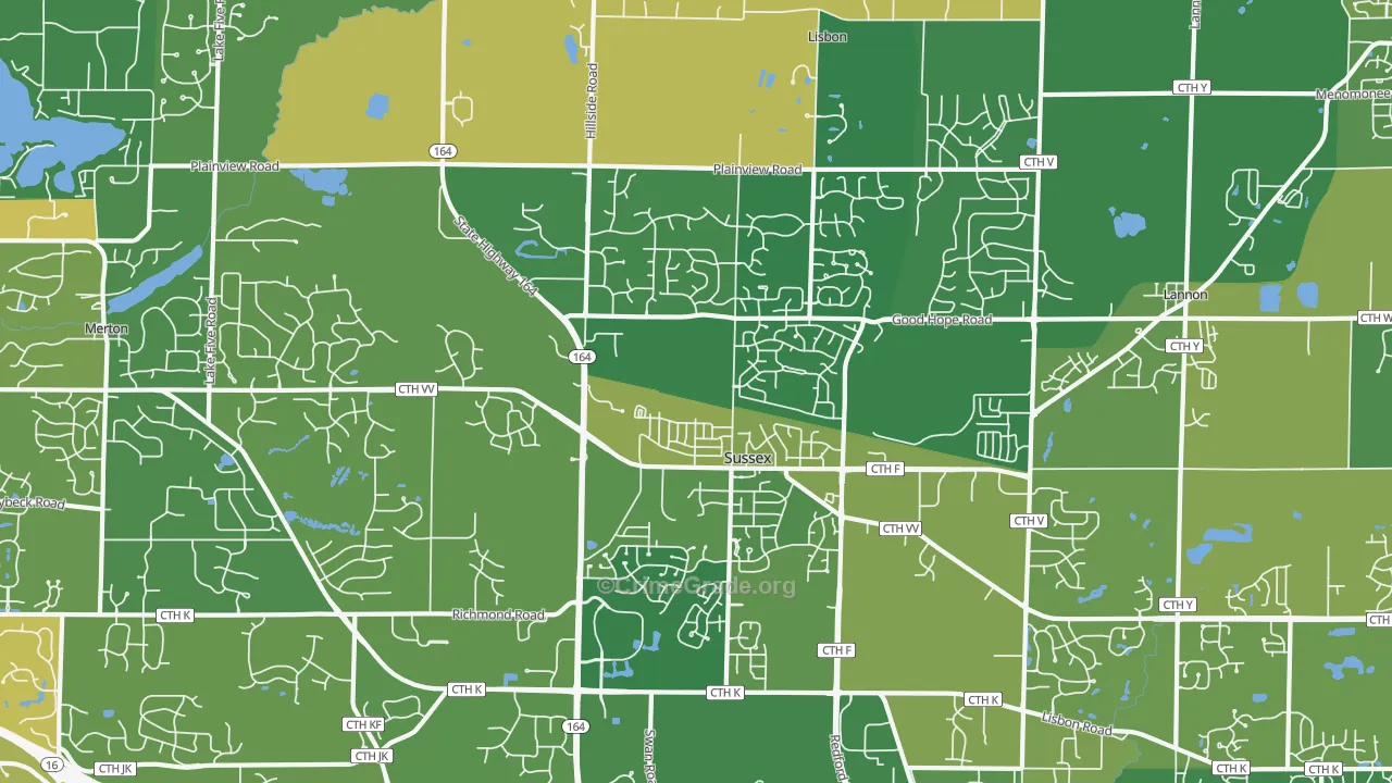 Sussex, WI Map of Vandalism Rates