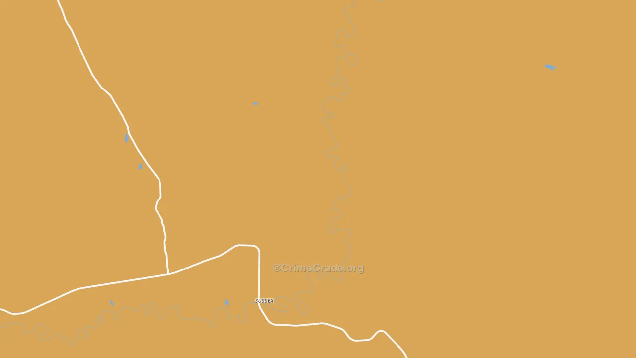 Sussex, WY Map of Vandalism Rates