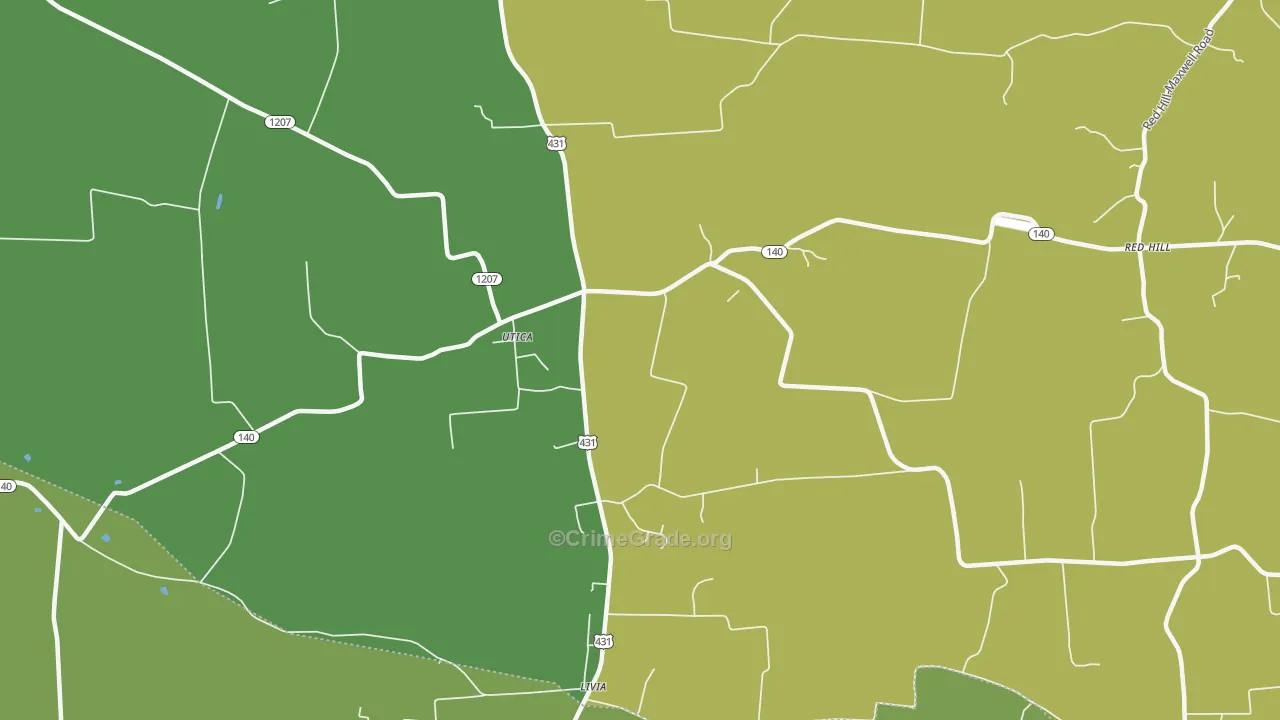 Sutherland, KY Map of Vandalism Rates