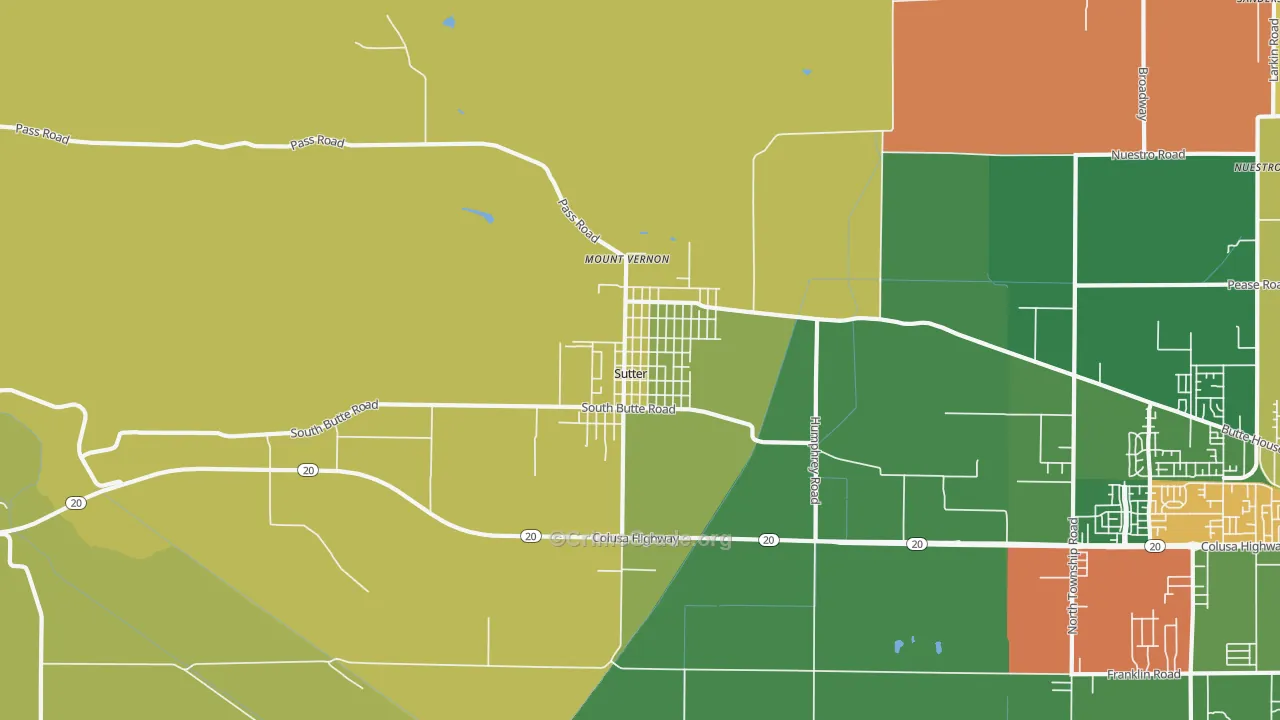 Sutter, CA Map of Vandalism Rates