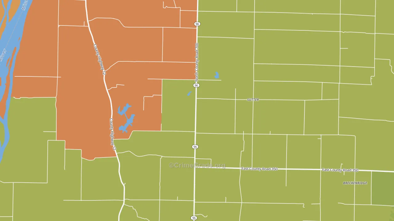 Sutter, IL Map of Vandalism Rates