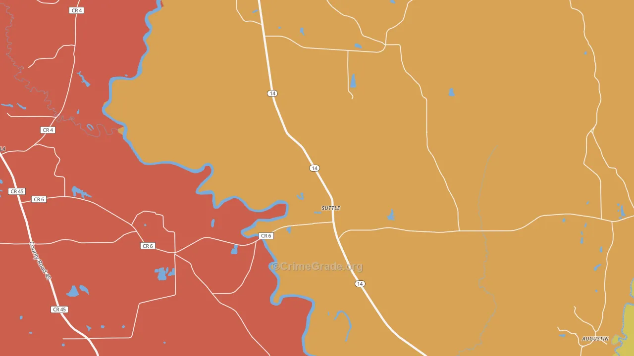 Suttle, AL Map of Vandalism Rates