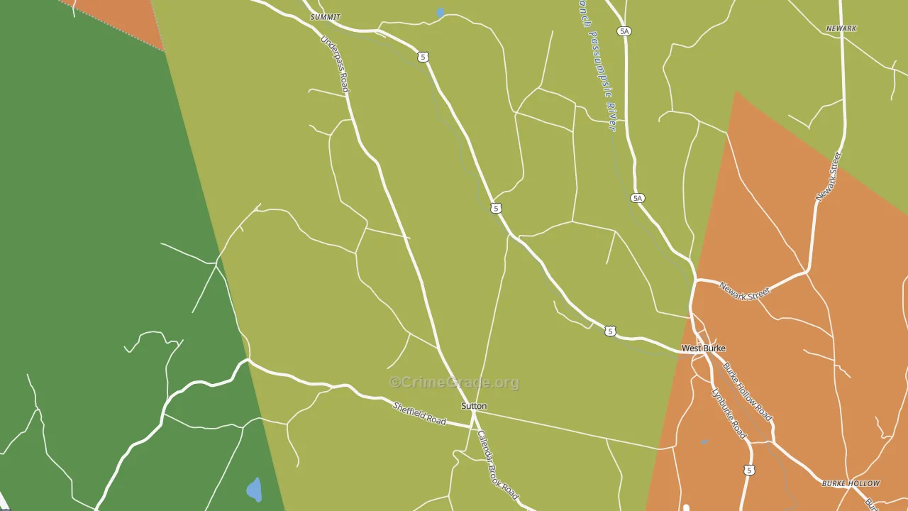 Sutton, VT Map of Vandalism Rates