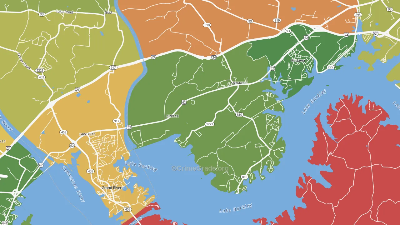 Suwanee, KY Map of Vandalism Rates