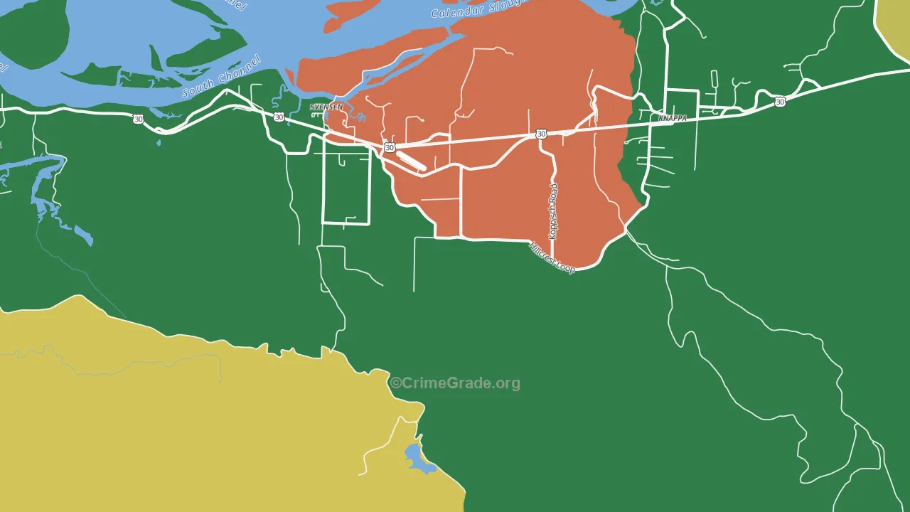 Svensen, OR Map of Vandalism Rates