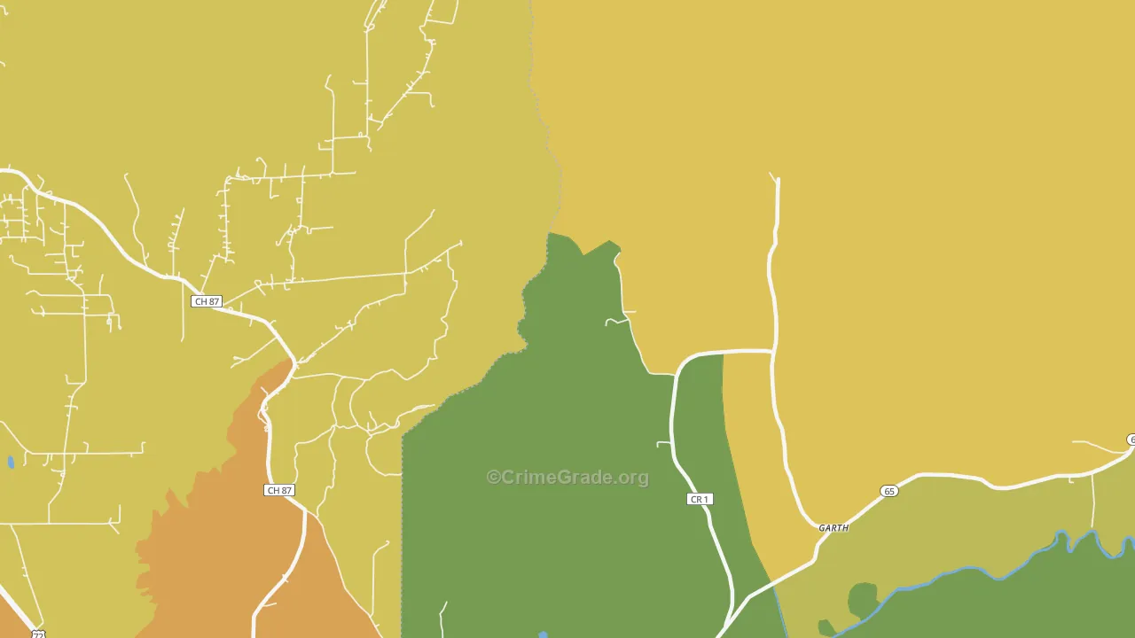 Swaim, AL Map of Vandalism Rates