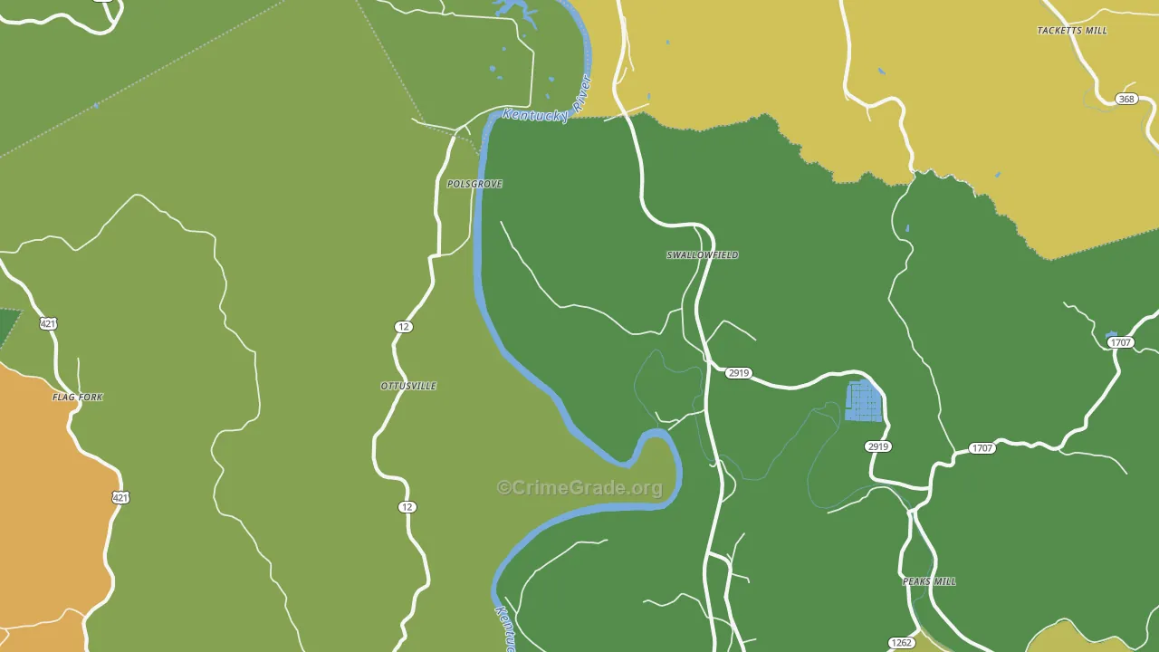 Swallowfield, KY Map of Vandalism Rates